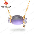 Natural Amethyst 14K Simple Gold Necklace Designs